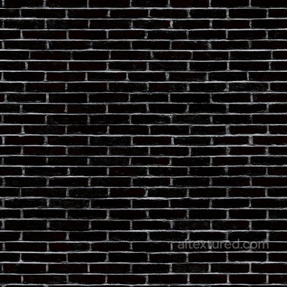Black Brick Wall PBR Texture with Subtle Cracks and Weathered Mortar Brick texture preview