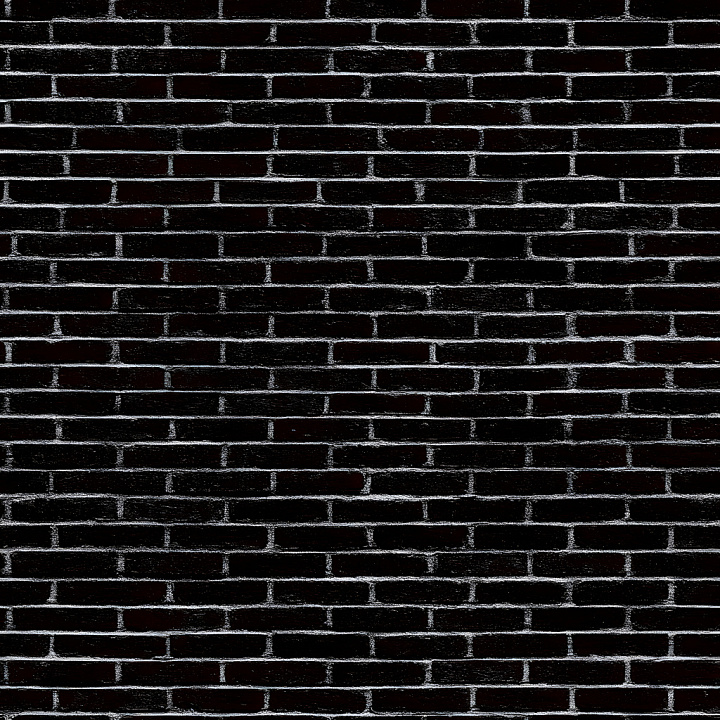 Black Brick Wall with Subtle Cracks and Weathered Mortar seamless PBR texture preview