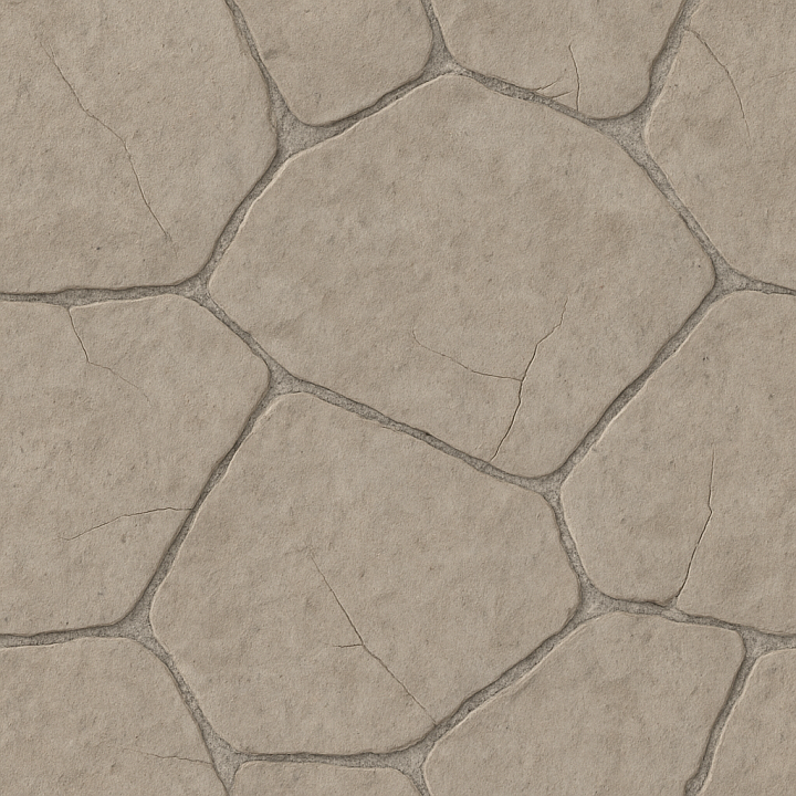 Flagstone Flat With Light Grout And Smooth Wear Natural Stone Asphalt seamless PBR texture preview