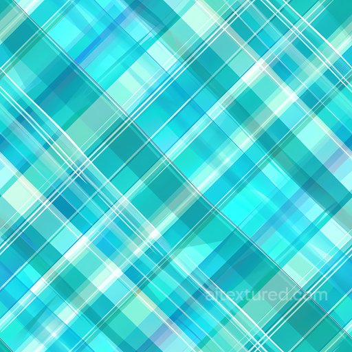 Seamless 3D PBR Texture of Turquoise and Aqua Blue Plaid Fabric Pattern texture preview