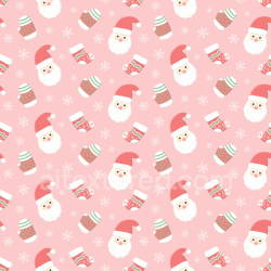 seamless Seamless 3D PBR Texture Featuring Festive Santa, Mittens, Stockings on Pink texture 8k free download PBR