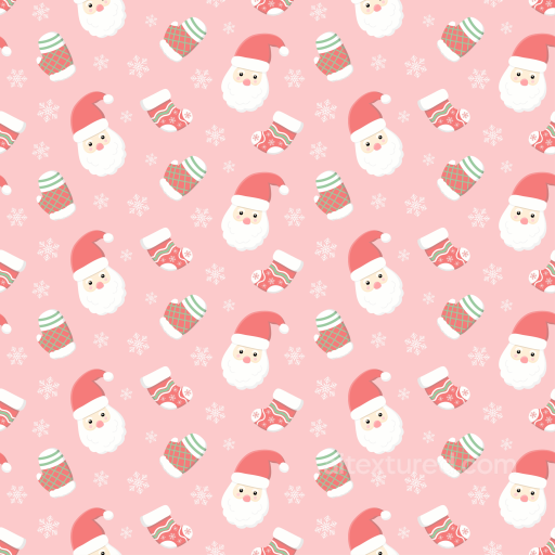 Featuring Festive Santa, Mittens, Stockings on Pink seamless All Christmas Digital paper PBR texture
