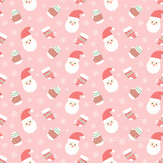 Featuring Festive Santa, Mittens, Stockings on Pink All Christmas Digital paper texture preview