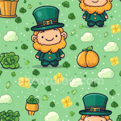 seamless Seamless 3D PBR Texture Featuring Cartoon St Patrick Elements on Light Green Background texture 8k free download PBR