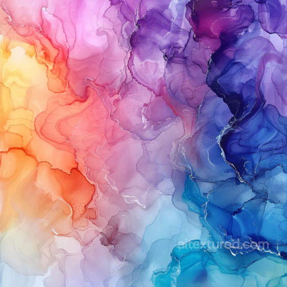 Alcohol Ink PBR Texture Featuring Vibrant Gradient Swirls in Warm and Cool Hues Alcohol ink texture preview