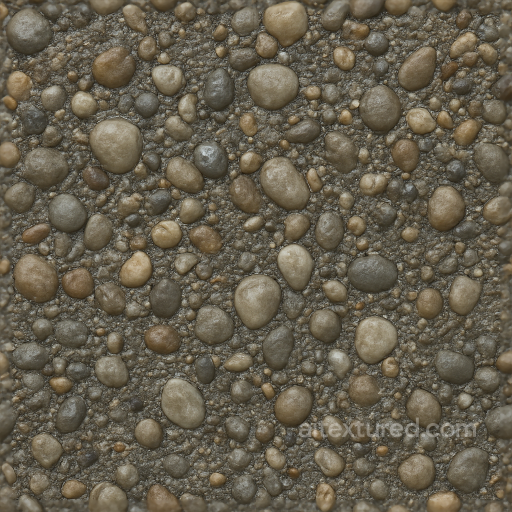 Of Wet Gravel With Rounded Stones And Gravel Aggregates texture preview