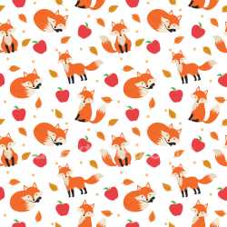 Pattern Bundle - Seamless 3D Pattern PBR Texture Featuring Cute Foxes, Apples, and Autumn Leaves texture preview