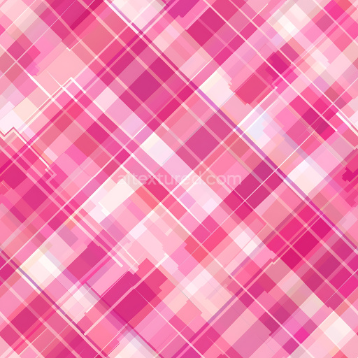 Seamless 3D PBR Texture Featuring Pink Plaid with Geometric Overlay