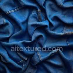 seamless Seamless 3D PBR Wrinkled Denim Fabric Texture with Blue Folds and Stitching texture 8k free download PBR