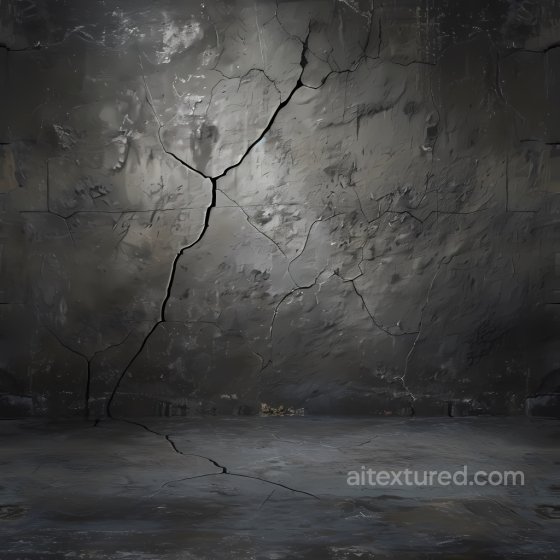 Cracked Dark Concrete Surface Texture with Deep Fractures Cracked & Holes texture preview