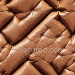 seamless Seamless 3D Quilted Light Brown Leather PBR Texture with Distinct Grain and Padded Panels texture 8k free download PBR