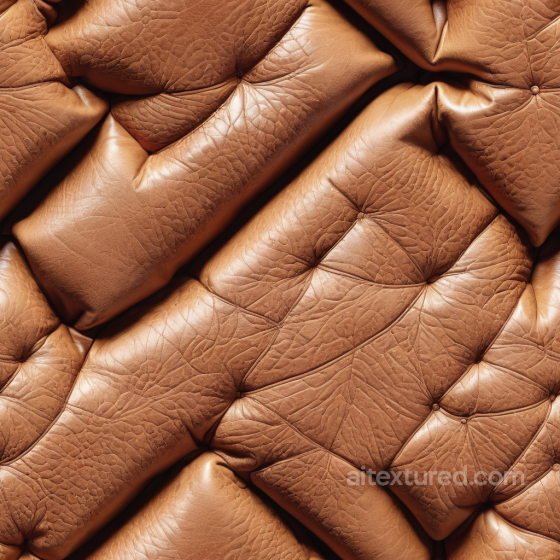 Quilted Light Brown Leather PBR Texture with Distinct Grain and Padded Panels Leather texture preview