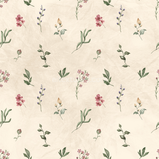 Seamless 3D PBR Vintage Floral Fabric Texture with Soft Muted Pastels