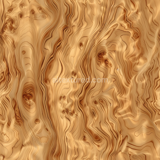 Seamless 3D PBR Light Pine Wood Texture with Distinctive Knots and Flowing Grain