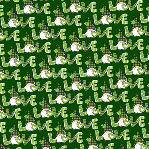 Seamless 3D PBR St Patrick-themed Love Pattern Digital Paper Texture