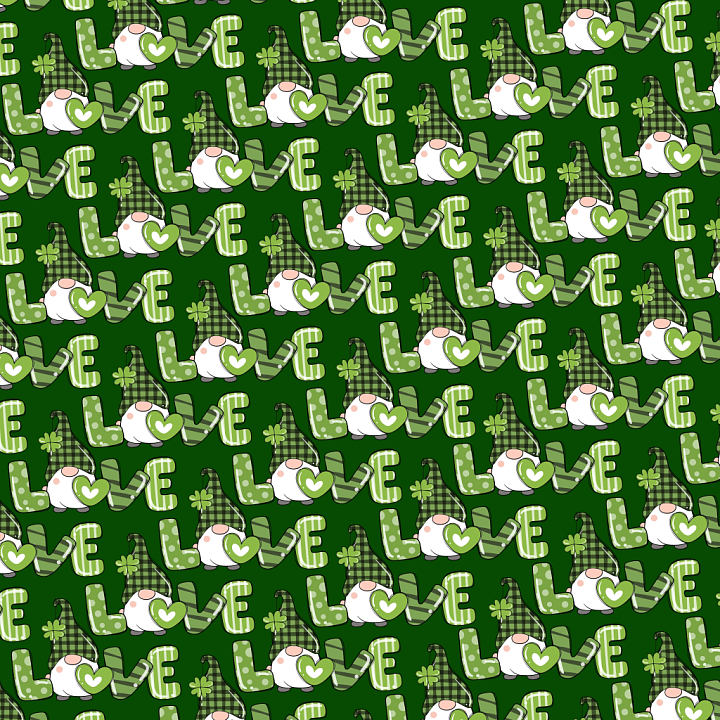St Patrick-themed Love Pattern Digital Paper seamless PBR texture preview