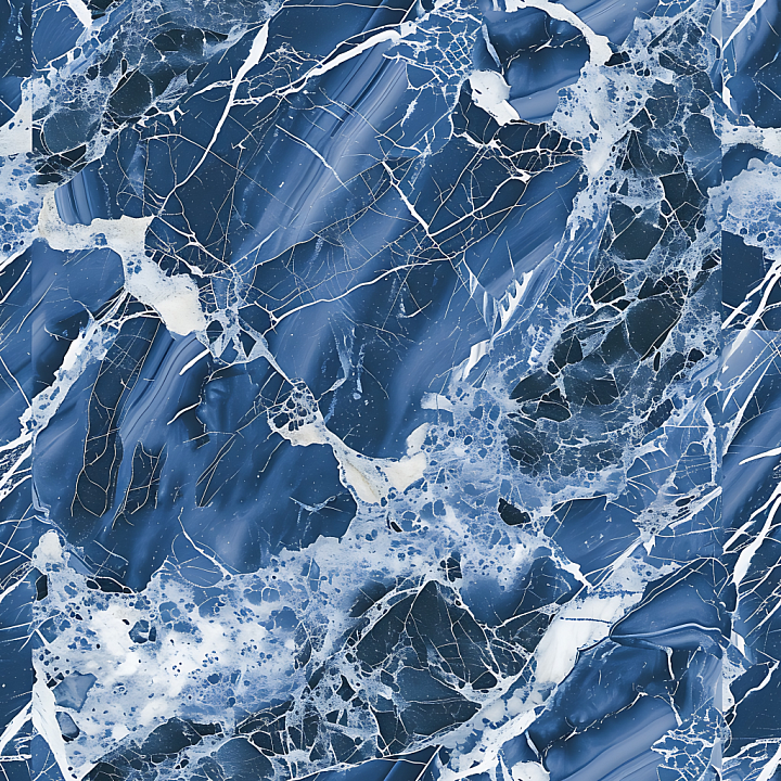 Blue Savoy Marble with Natural Veining seamless PBR texture preview
