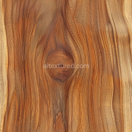 Seamless 3D Acacia Wood PBR Texture Featuring Rich Natural Grain and Prominent Knots