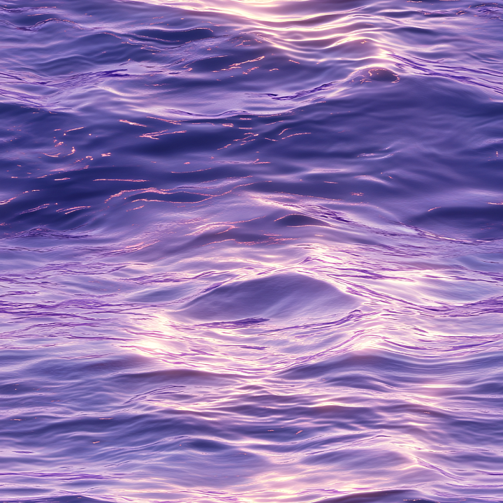 Water Featuring Lavender-Colored Ocean Surface with Soft Waves and Ligh… seamless PBR texture preview