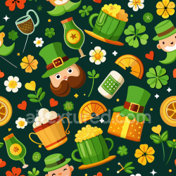 seamless Seamless 3D PBR Texture Featuring St Patrick Day Fun Icons and Patterns texture 8k free download PBR