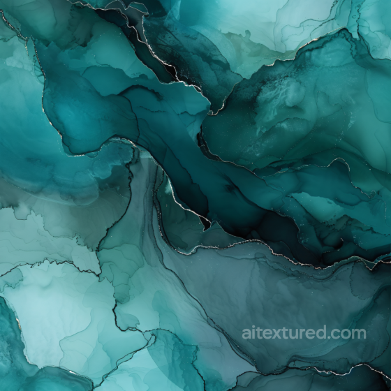 Alcohol Ink PBR Texture Featuring Flowing Teal and Aquamarine Fluid Waves Alcohol ink texture preview