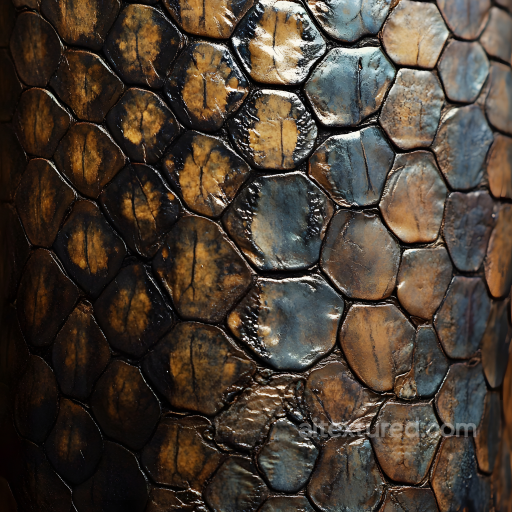 Reptilian Skin Texture with Glossy Scales and Organic Patterns seamless Skin PBR texture