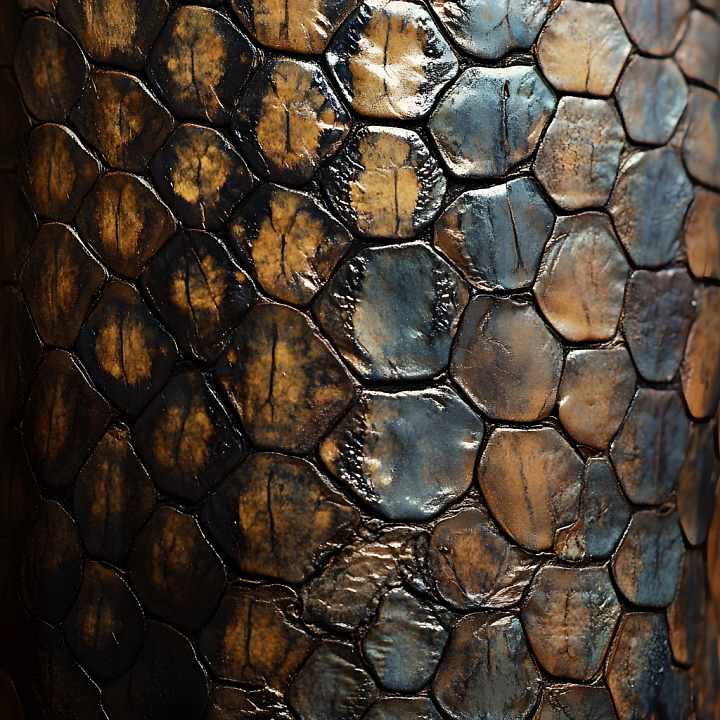 Reptilian Skin with Glossy Scales and Organic Patterns seamless PBR texture preview