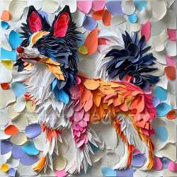 seamless Seamless 3D PBR Texture Featuring Stylized Multicolor Chinese Crested Dog Fur texture 8k free download PBR