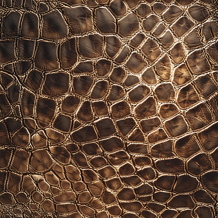 Distressed Brown Crocodile Leather with Natural Grain and Shine seamless PBR texture preview
