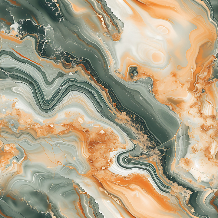 Fior Di Pesco Marble Featuring Rich Orange and Green Veining seamless PBR texture preview