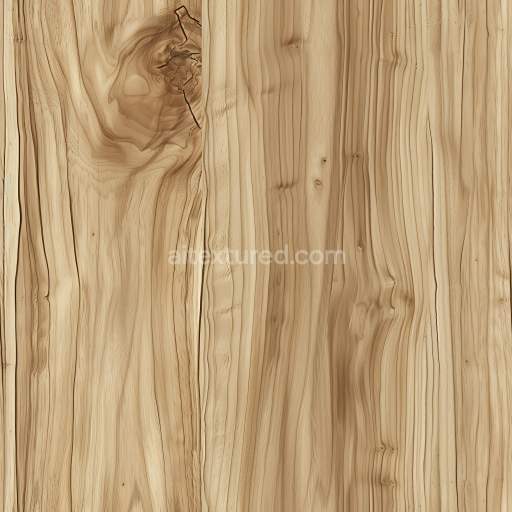 Seamless 3D Light Knotted Wood Planks PBR Texture with Natural Grain