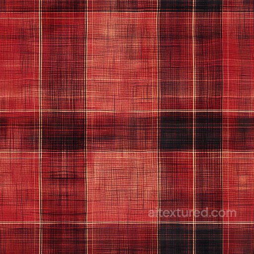 Seamless 3D PBR Texture of Red Plaid Fabric with Distinctive Woven Pattern texture preview