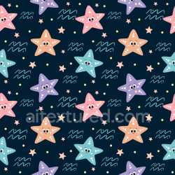 Pattern Bundle - Seamless 3D Pattern PBR Texture Featuring Playful Colorful Starfish Motifs texture preview