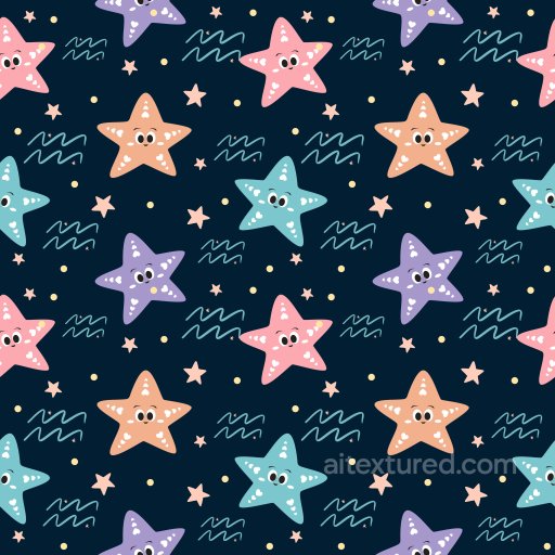 Pattern PBR Texture Featuring Playful Colorful Starfish Motifs seamless Pattern Bundle PBR texture
