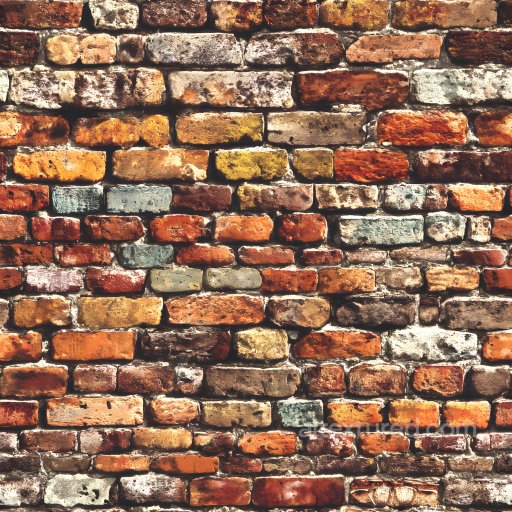 Cracked Vintage Multicolor Brick Wall Seamless Texture seamless Brick PBR texture
