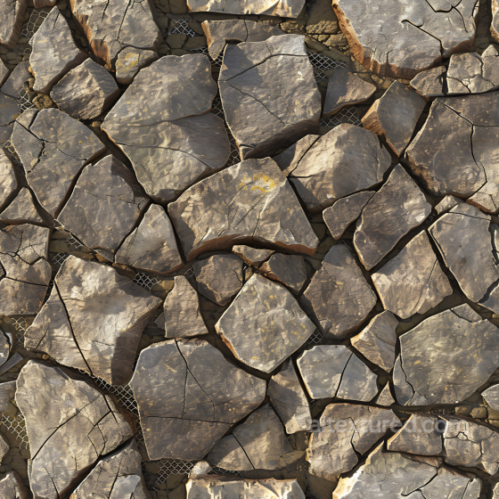 Weathered Cracked Stone Ground PBR Texture with Natural Erosion Stone texture preview
