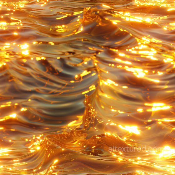 Glossy Flowing Golden Fluid Surface Seamless Texture Glossy texture preview