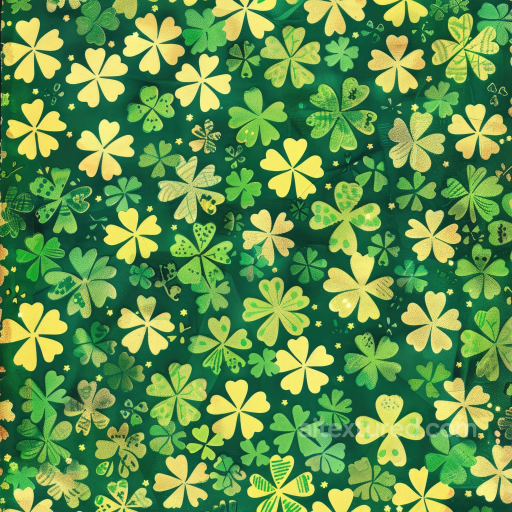 St Patrick Digital Paper Texture with Green and Yellow Clover Leaf Pattern seamless St patrick digital paper bundle PBR texture