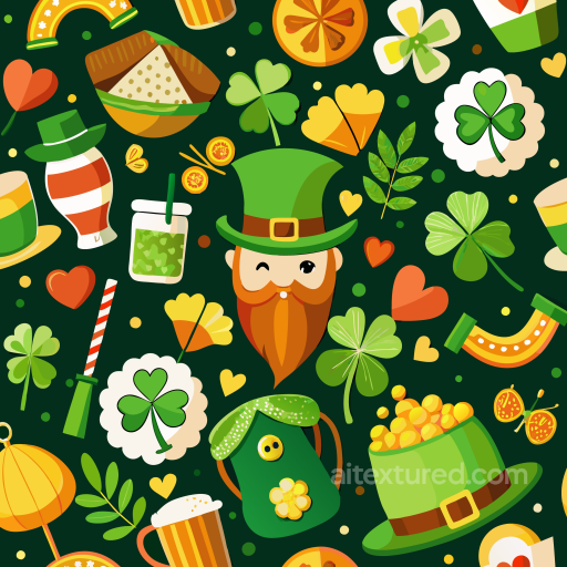 Featuring St Patrick Symbols & Festive Elements seamless St patrick digital paper bundle PBR texture