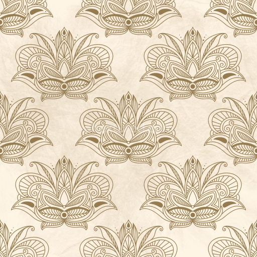 Seamless 3D PBR Floral Pattern Texture with Ornate Beige Motifs