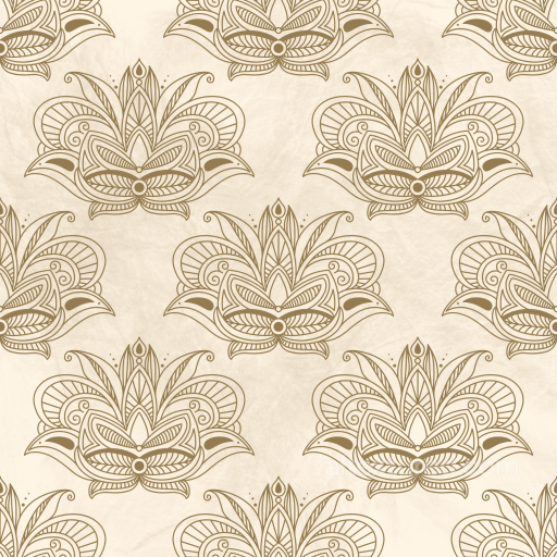 Floral Pattern Texture with Ornate Beige Motifs seamless Flower  PBR texture