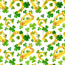 seamless Seamless 3D PBR texture with rich green clovers and golden harps texture 8k free download PBR