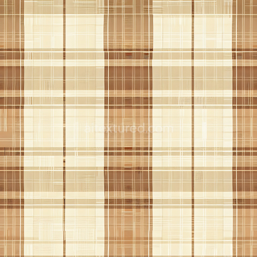 Seamless 3D PBR Plaid Fabric Texture in Beige and Brown Tones