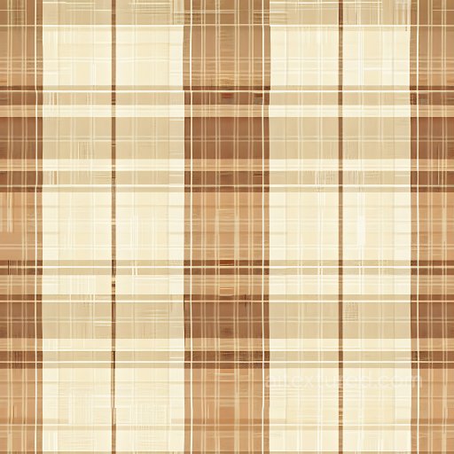 Seamless 3D PBR Plaid Fabric Texture in Beige and Brown Tones texture preview