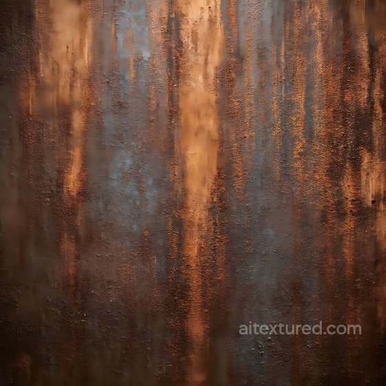 Rusty Metal PBR Texture Featuring Vertical Orange-Brown Corrosion and Surface Pitting Rust texture preview