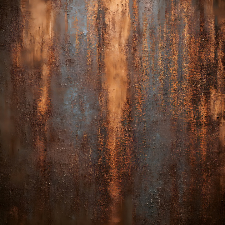 Rusty Metal Featuring Vertical Orange-Brown Corrosion and Surface Pitti… seamless PBR texture preview