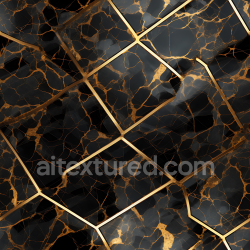 seamless Seamless 3D Black Marble Floor PBR Texture with Polished Gold Vein Accents texture 8k free download PBR