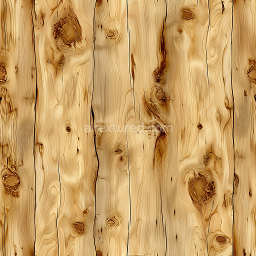 Seamless 3D PBR Knotted Pine Wood Planks Texture with Warm Natural Grain