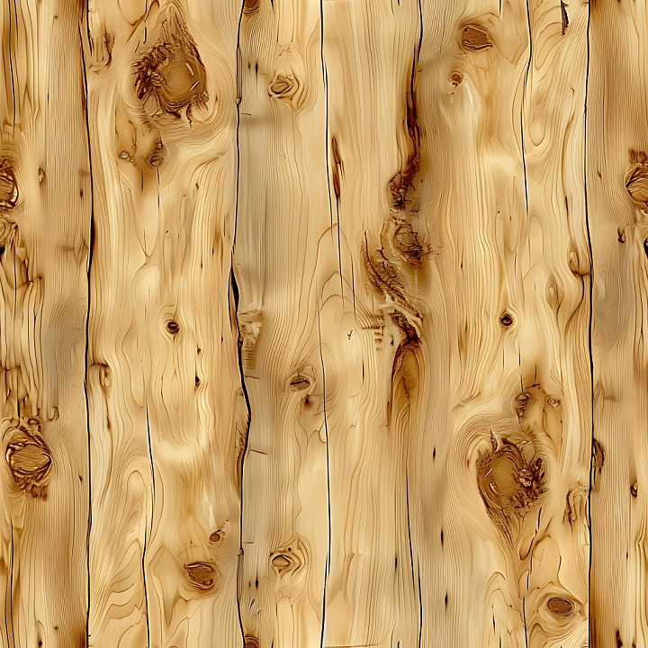 Knotted Pine Wood Planks with Warm Natural Grain seamless PBR texture preview