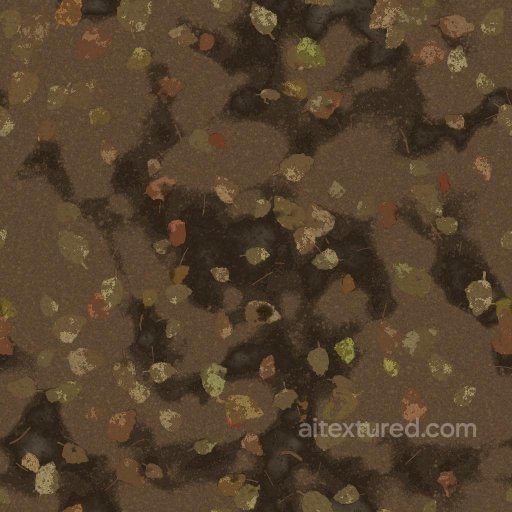 Muddy Swamp with Fallen Leaves | Free PBR seamless Ground surface PBR texture